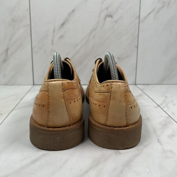 Bed Stu Mens Size 8.5 Brown Distressed Leather Wingtip Oxfords Dress Shoes - Picture 2 of 9